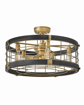 Bryce 27" LED Fandelier Heritage Brass decorative fandeliers with lights