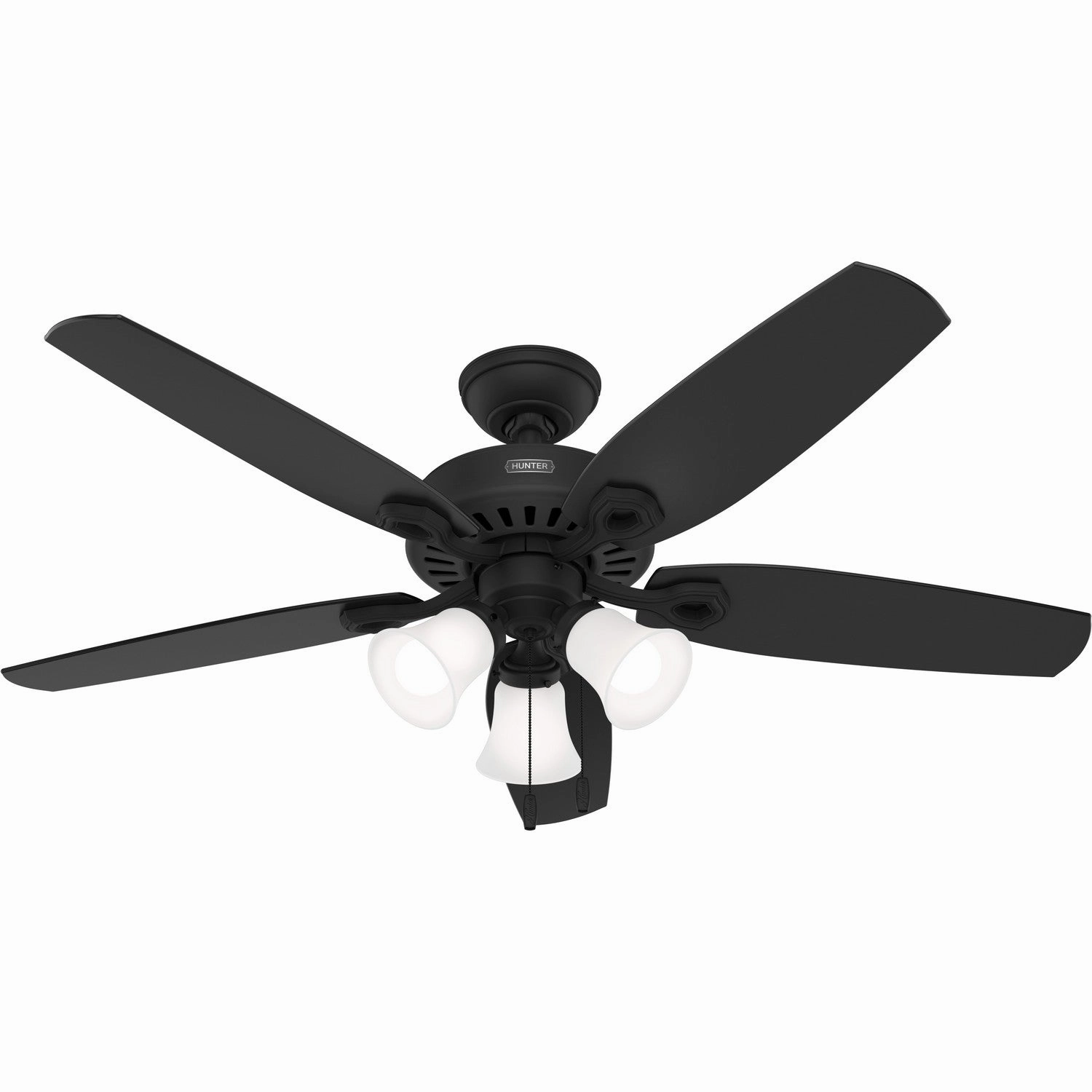 Builder 52"Ceiling Fan Matte Black stylish medium fans for contemporary homes