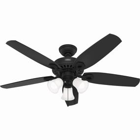 Builder 52"Ceiling Fan Matte Black stylish medium fans for contemporary homes