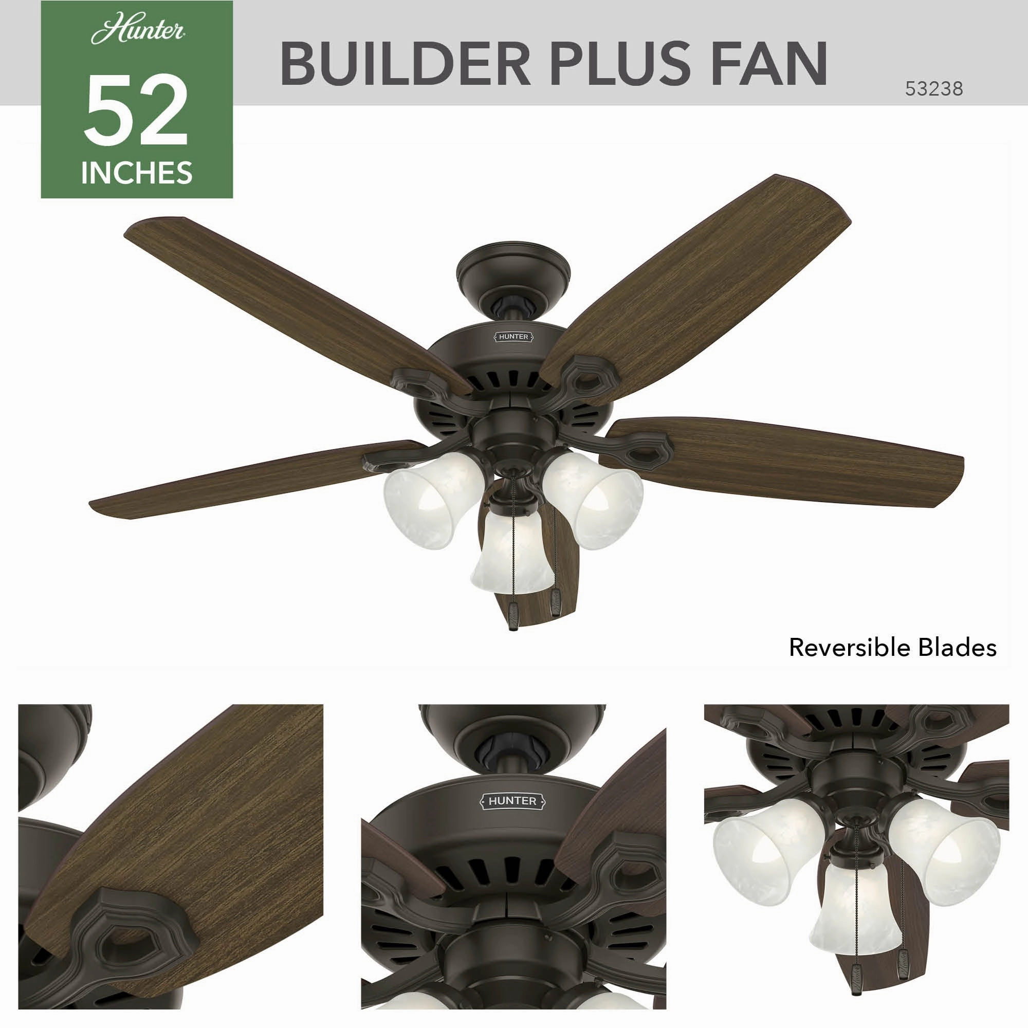 Builder 52"Ceiling Fan New Bronze