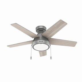 Burroughs 44"Ceiling Fan Matte Silver small electric fans for personal cooling