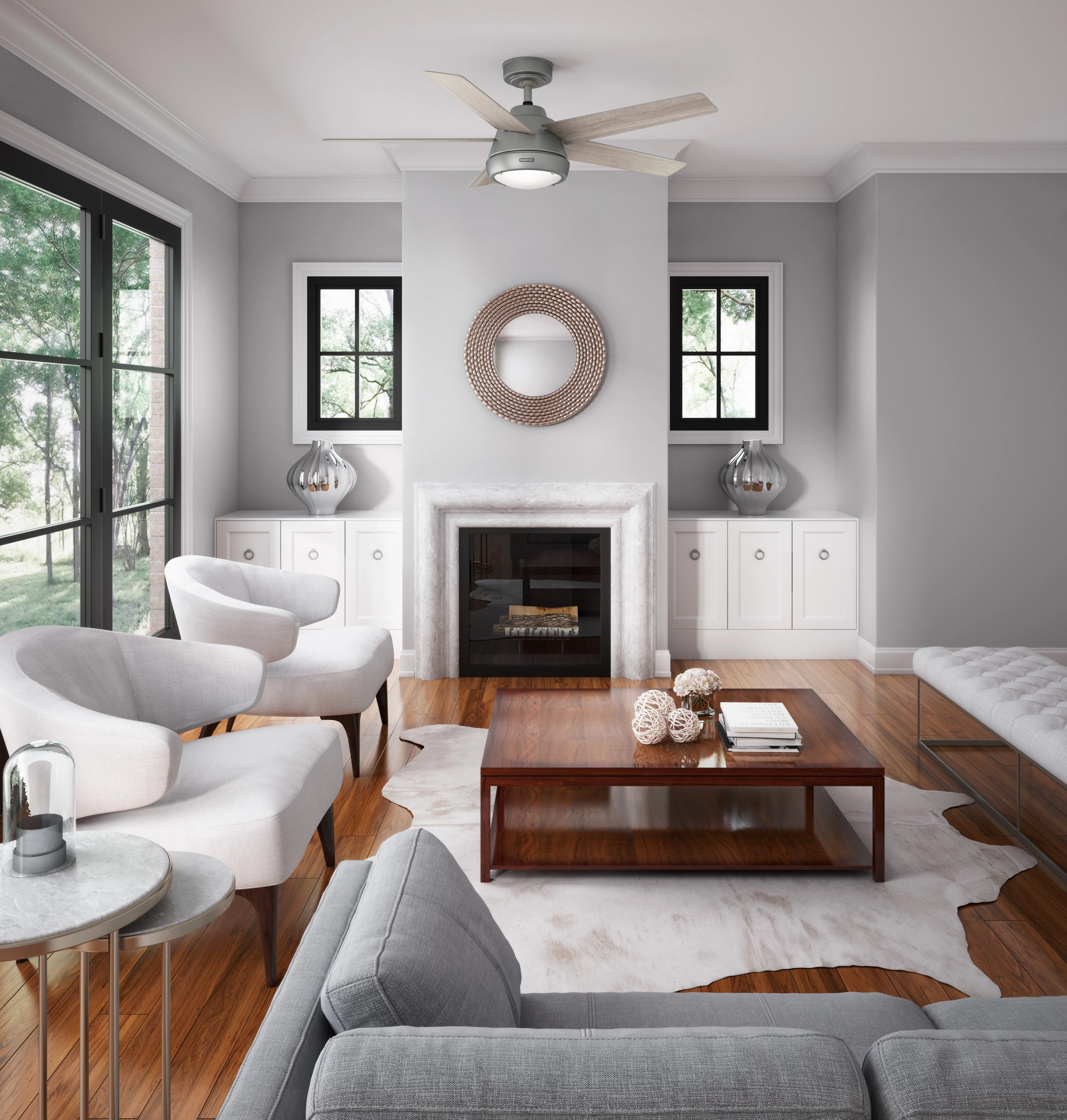 Burroughs 52"Ceiling Fan Matte Silver