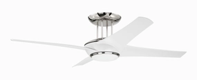 Cam 54"Ceiling Fan White/Polished Nickel medium electric fans for multi-room use