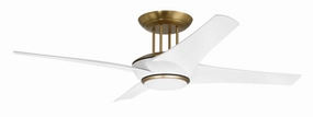 Cam 54"Ceiling Fan White/Satin Brass oscillating medium fans with strong airflow
