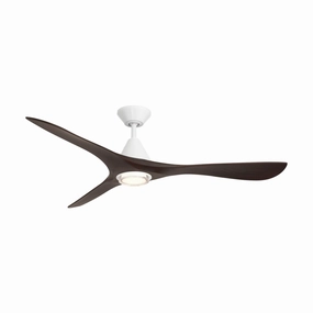 Carve 60"Ceiling Fan Matte White/Dark Walnut medium electric fans for multi-room use