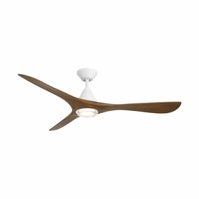 Carve 60"Ceiling Fan Matte White/Distressed Koa oscillating medium fans with strong airflow