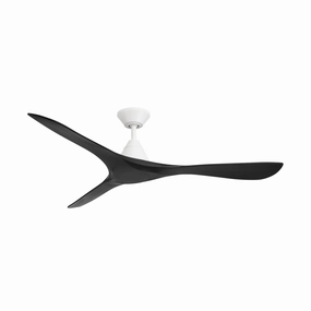 Carve 60"Ceiling Fan Matte White/Matte Black quiet medium fans for living room use