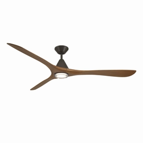 Carve 72"Ceiling Fan Bronze/Distressed Koa medium size fans for home ventilation