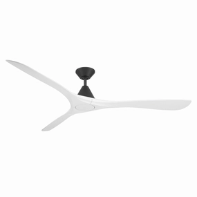 Carve 72"Ceiling Fan Matte Black/Matte White quiet medium fans for living room use