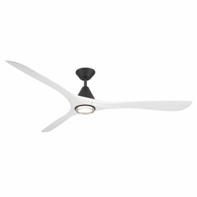 Carve 72"Ceiling Fan Matte Black/Matte White energy-efficient medium fans with remote