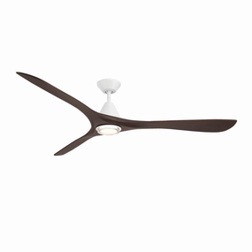 Carve 72"Ceiling Fan Matte White/Dark Walnut modern medium fans for everyday cooling
