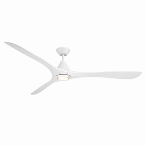 Carve 72"Ceiling Fan Matte White energy-efficient medium fans with remote