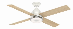 Casablanca Daphne 54" Indoor Ceiling Fan with 16W LED and Wall Control in Fresh White whisper-quiet fans for indoor comfort