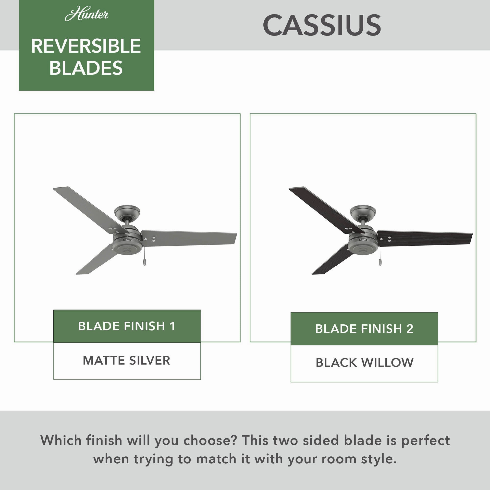 Cassius 52"Ceiling Fan Matte Silver