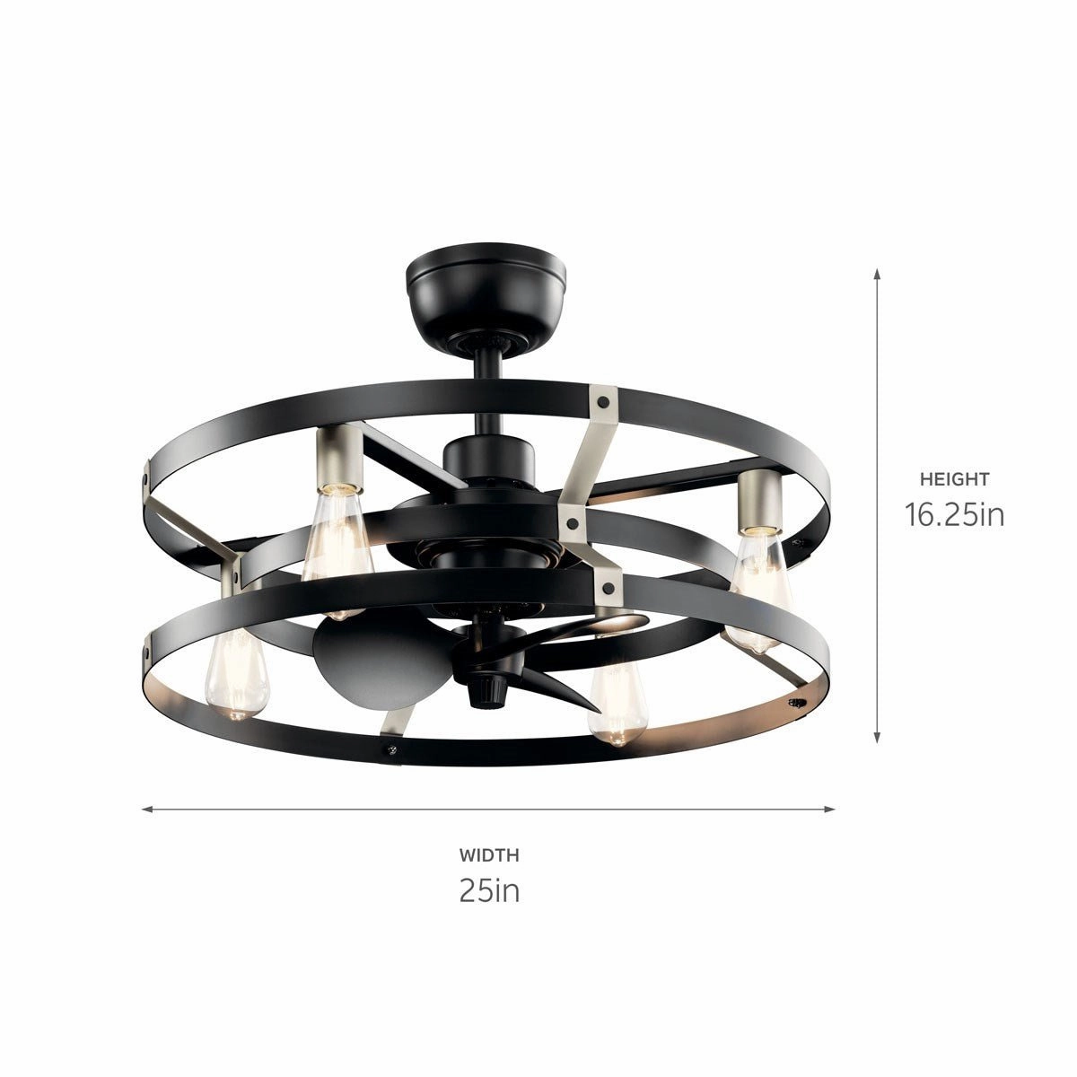 Cavelli 25"Ceiling Fan Satin Black