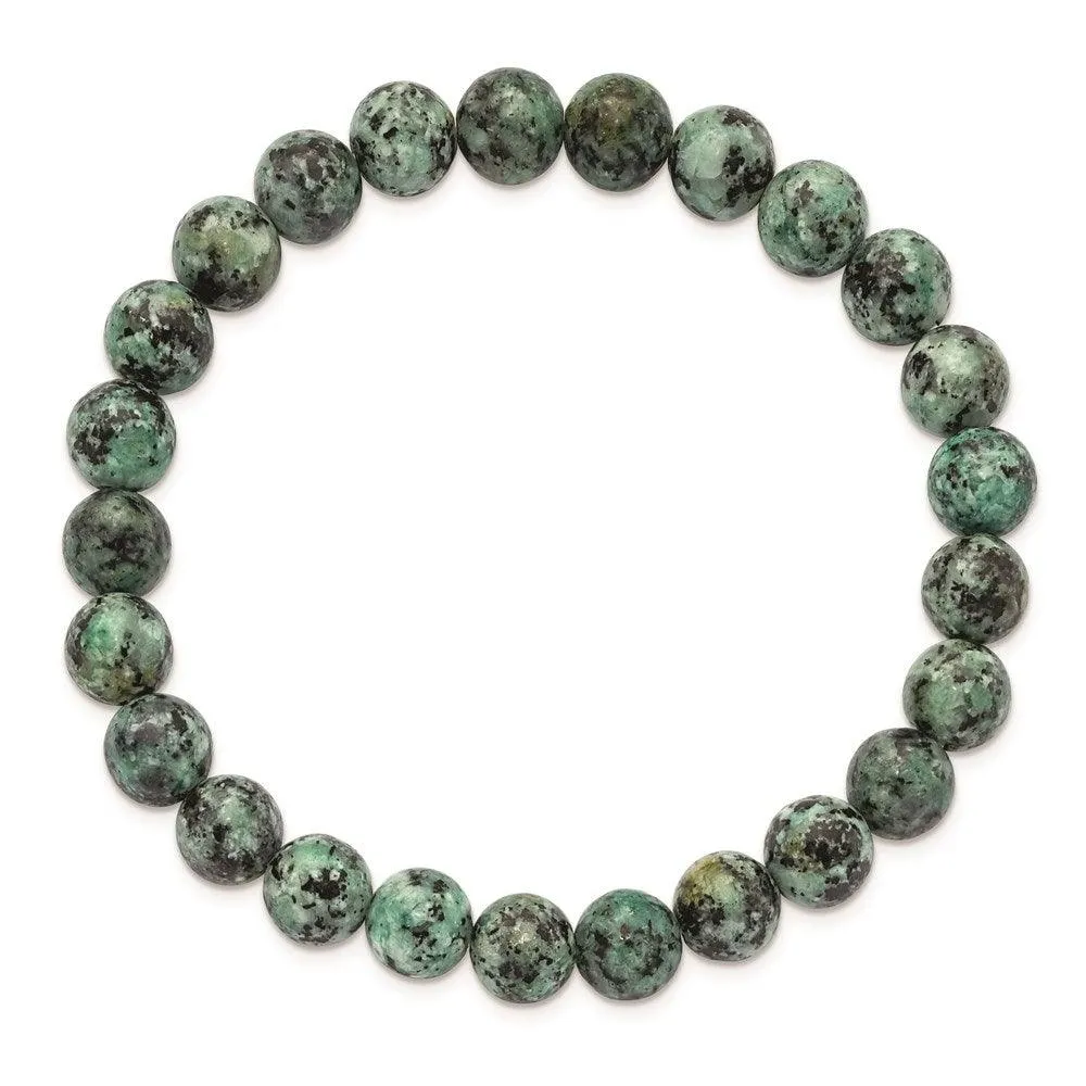 Chisel Jewelry African Pine Agate Beaded Stretch Bracelet