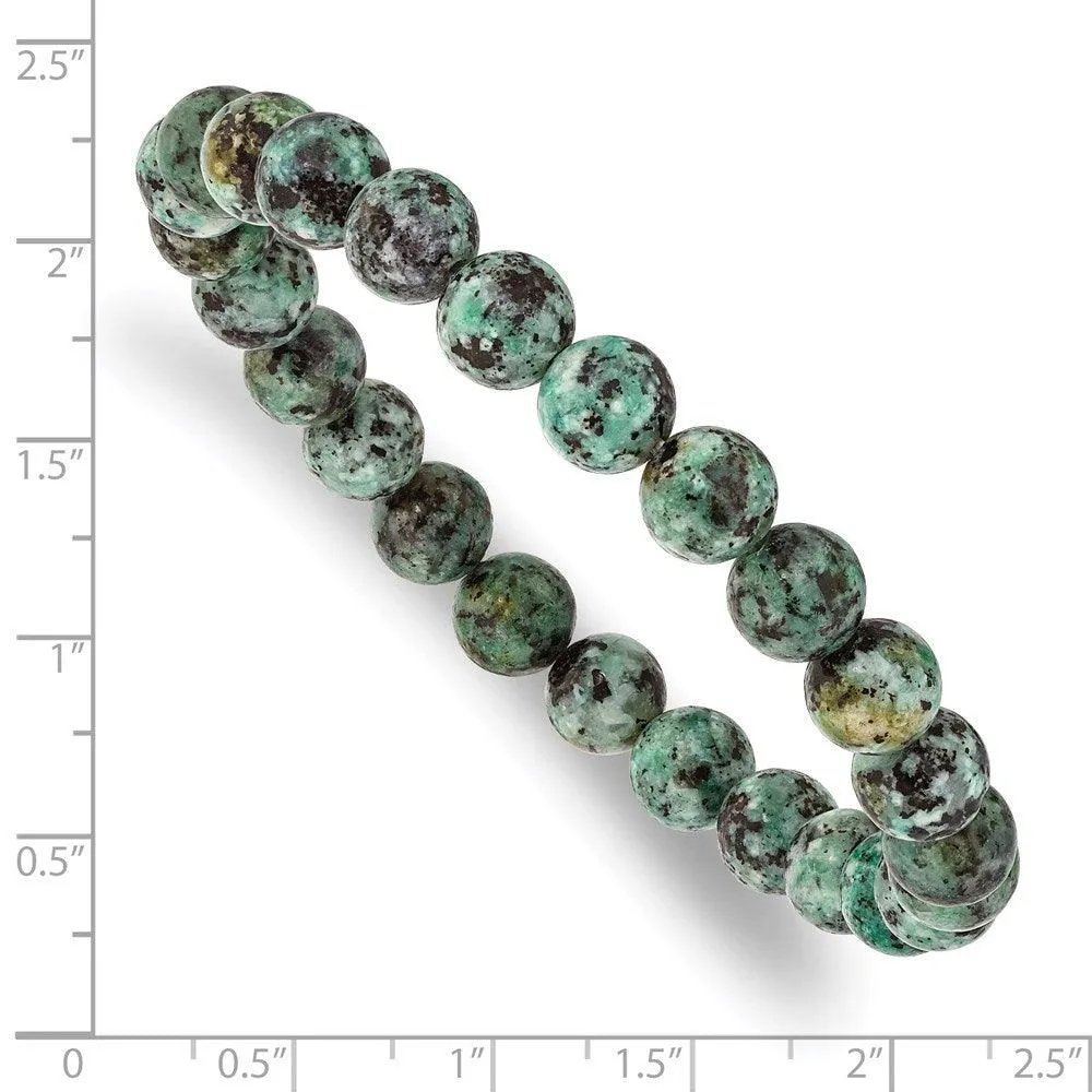 Chisel Jewelry African Pine Agate Beaded Stretch Bracelet