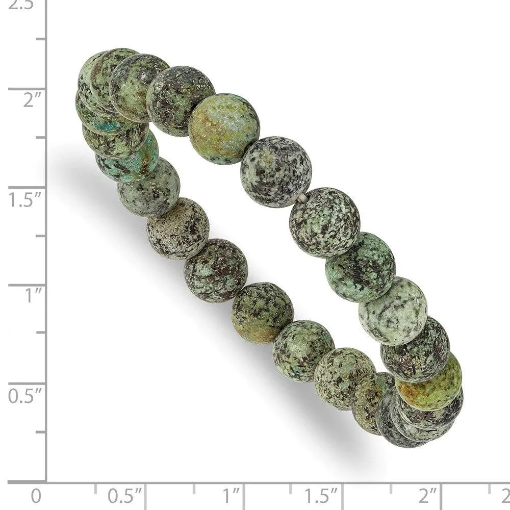 Chisel Jewelry African Pine Agate Beaded Stretch Bracelet