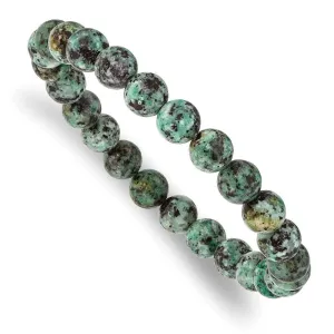 Chisel Jewelry African Pine Agate Beaded Stretch Bracelet