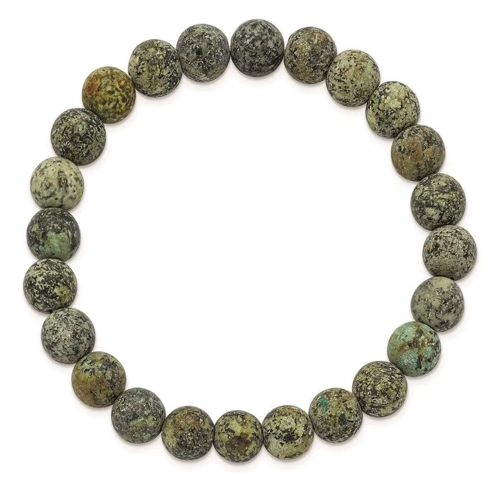 Chisel Jewelry African Pine Agate Beaded Stretch Bracelet