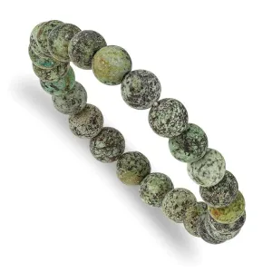 Chisel Jewelry African Pine Agate Beaded Stretch Bracelet