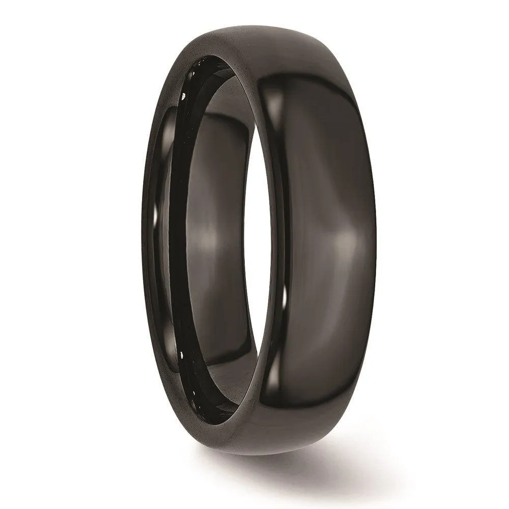 Chisel Jewelry Black Ceramic 6mm Polished Band