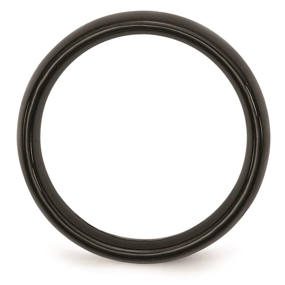 Chisel Jewelry Black Ceramic 6mm Polished Band