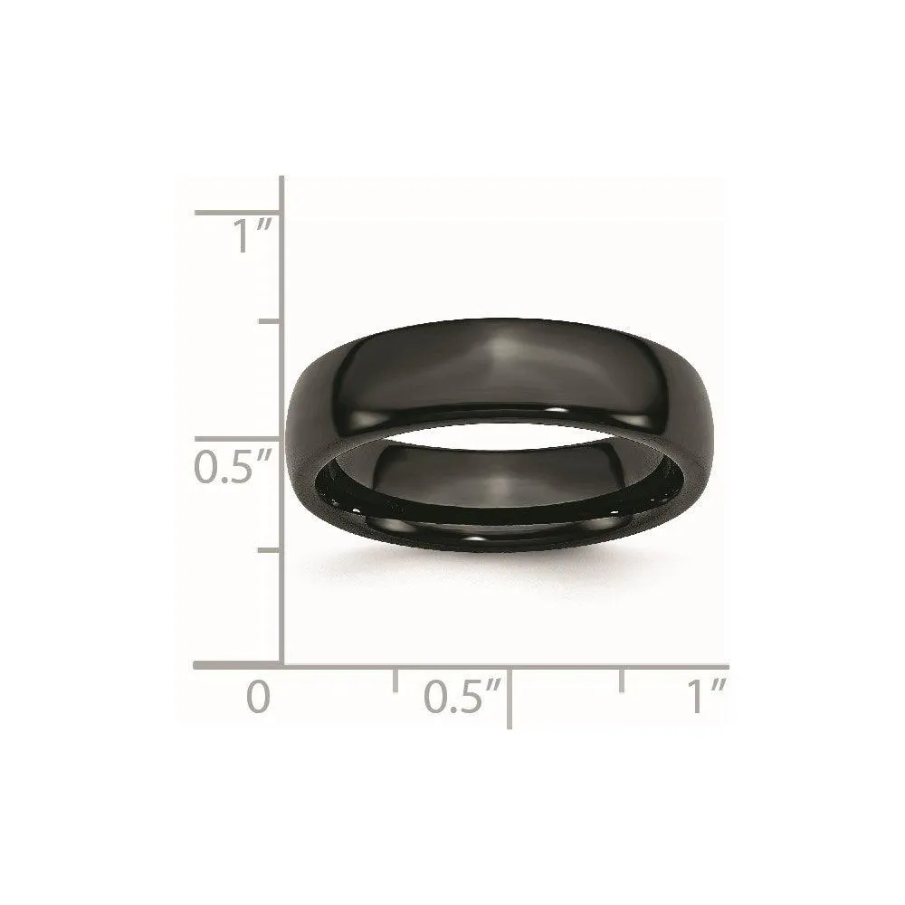 Chisel Jewelry Black Ceramic 6mm Polished Band