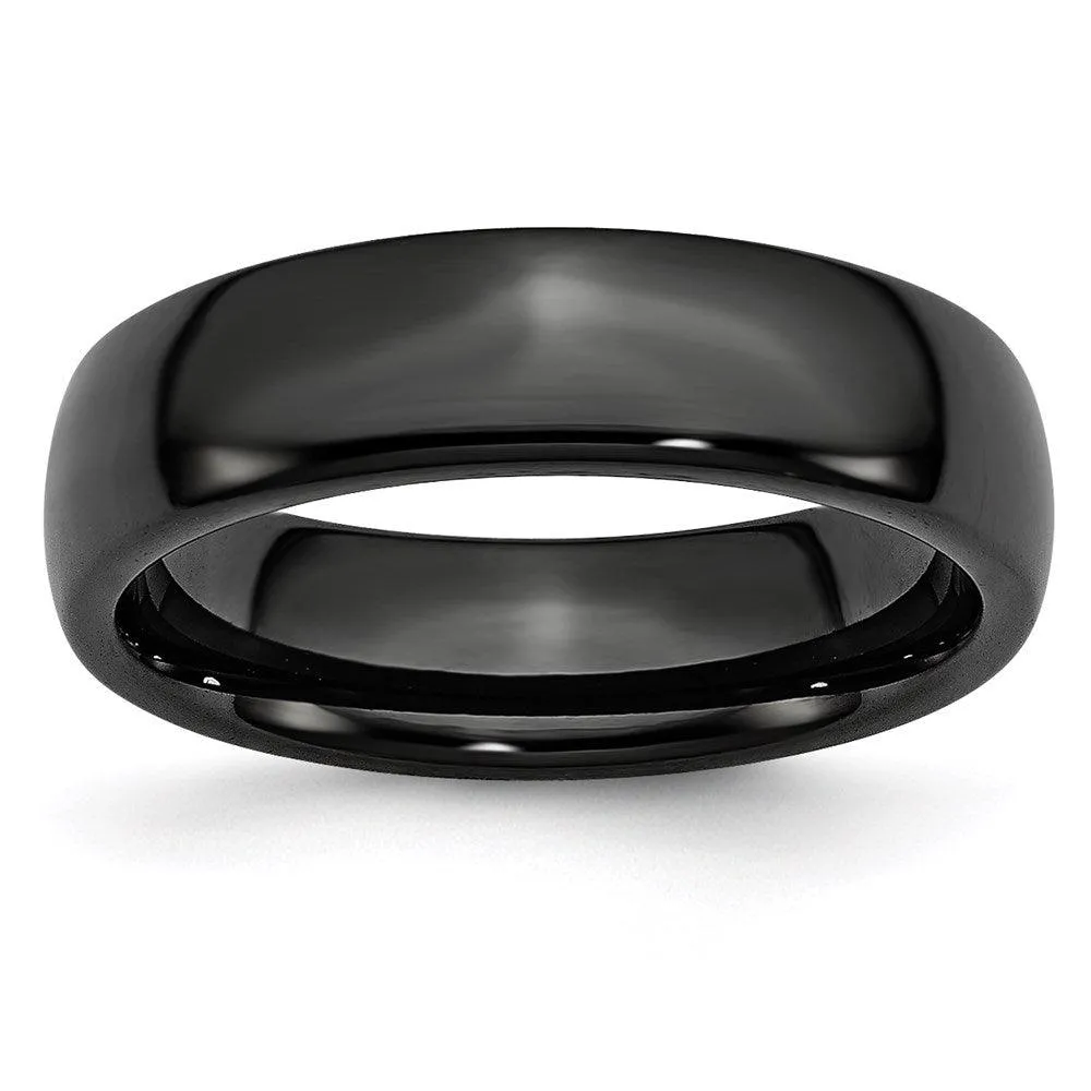Chisel Jewelry Black Ceramic 6mm Polished Band