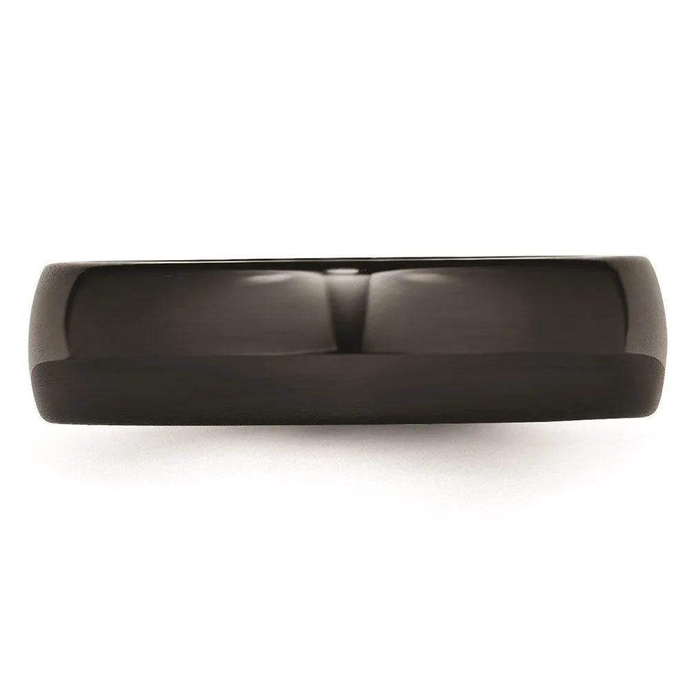Chisel Jewelry Black Ceramic 6mm Polished Band