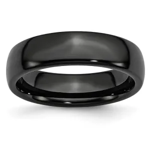 Chisel Jewelry Black Ceramic 6mm Polished Band
