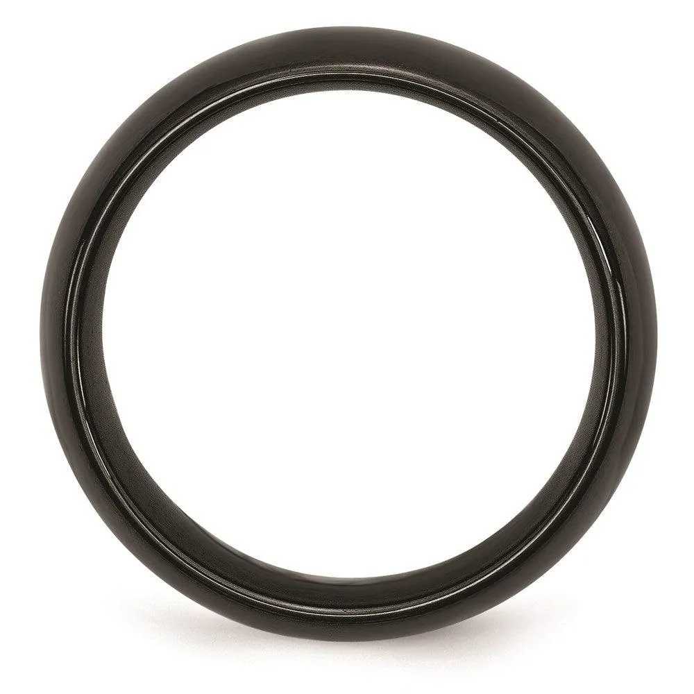 Chisel Jewelry Black Ceramic 8mm Polished Band