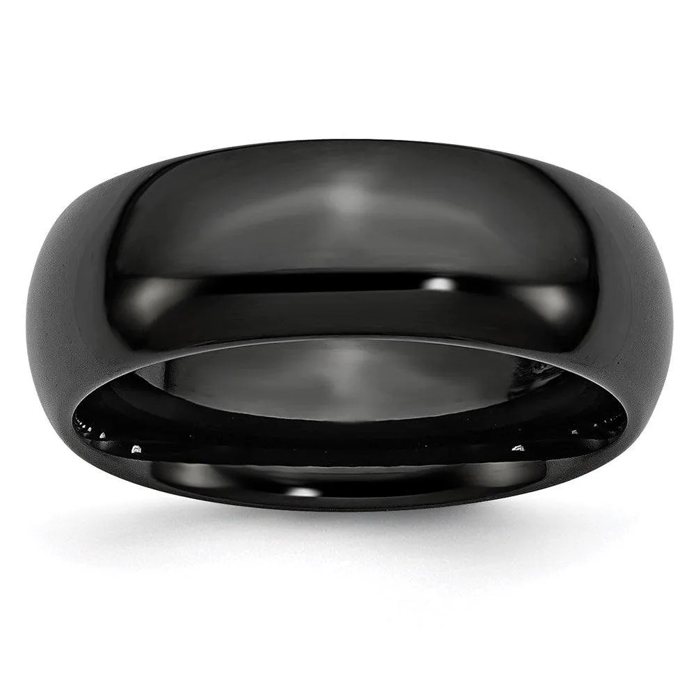 Chisel Jewelry Black Ceramic 8mm Polished Band