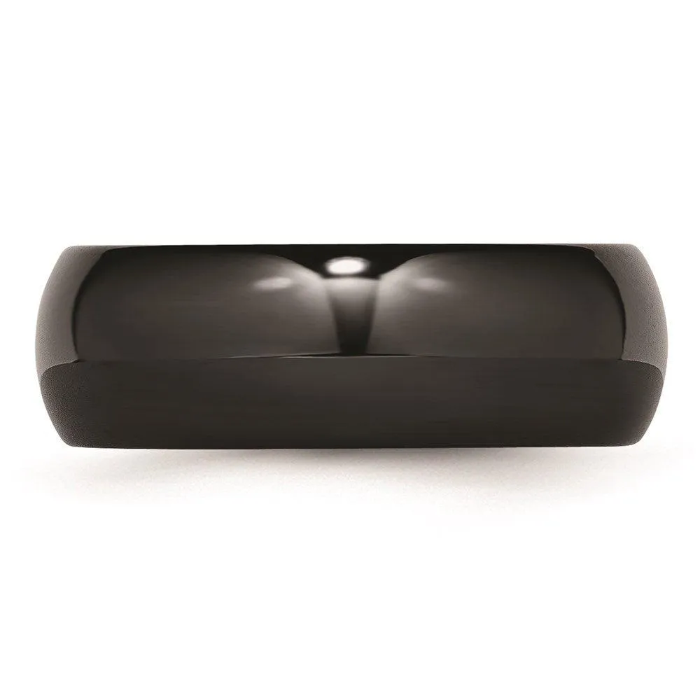Chisel Jewelry Black Ceramic 8mm Polished Band