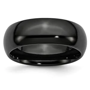 Chisel Jewelry Black Ceramic 8mm Polished Band