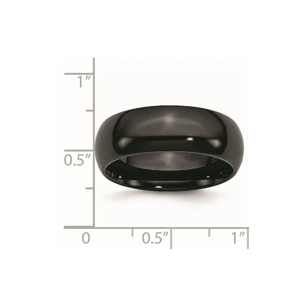 Chisel Jewelry Black Ceramic 8mm Polished Band