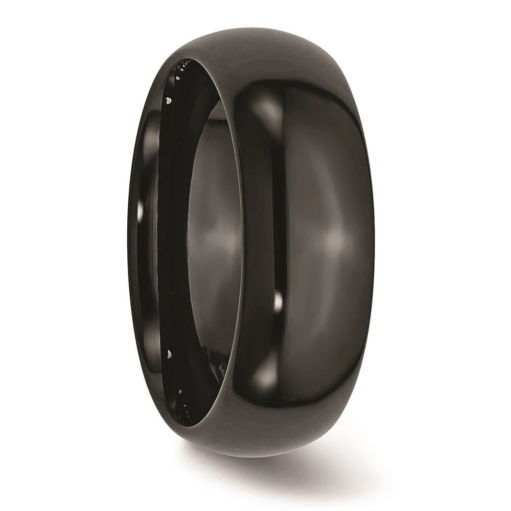 Chisel Jewelry Black Ceramic 8mm Polished Band