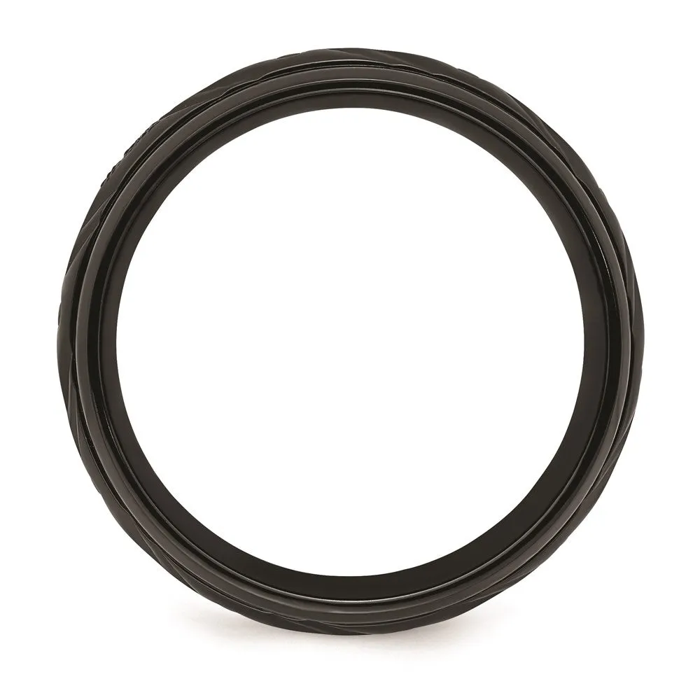 Chisel Jewelry Black Zirconium Polished 8mm Band | ZCR103