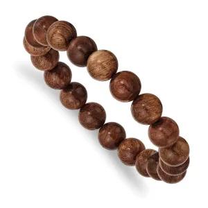 Chisel Jewelry Burma Padauk Wood Beaded Stretch Bracelet