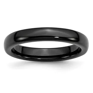 Chisel Jewelry Ceramic Black 4mm Polished Band