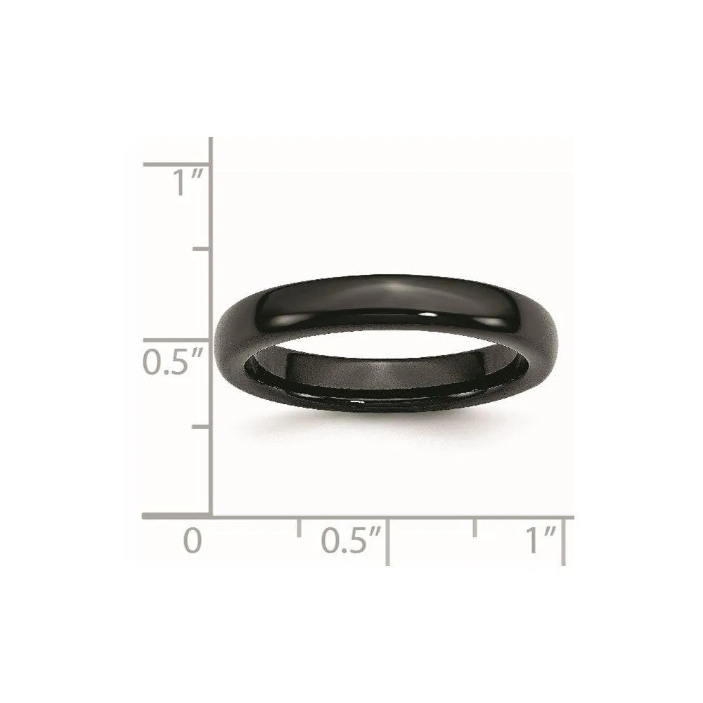 Chisel Jewelry Ceramic Black 4mm Polished Band