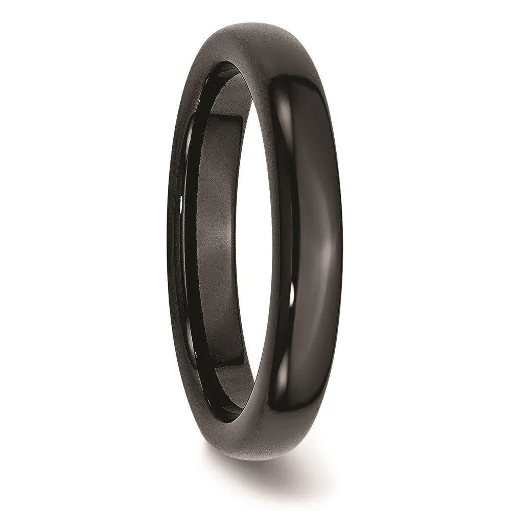 Chisel Jewelry Ceramic Black 4mm Polished Band