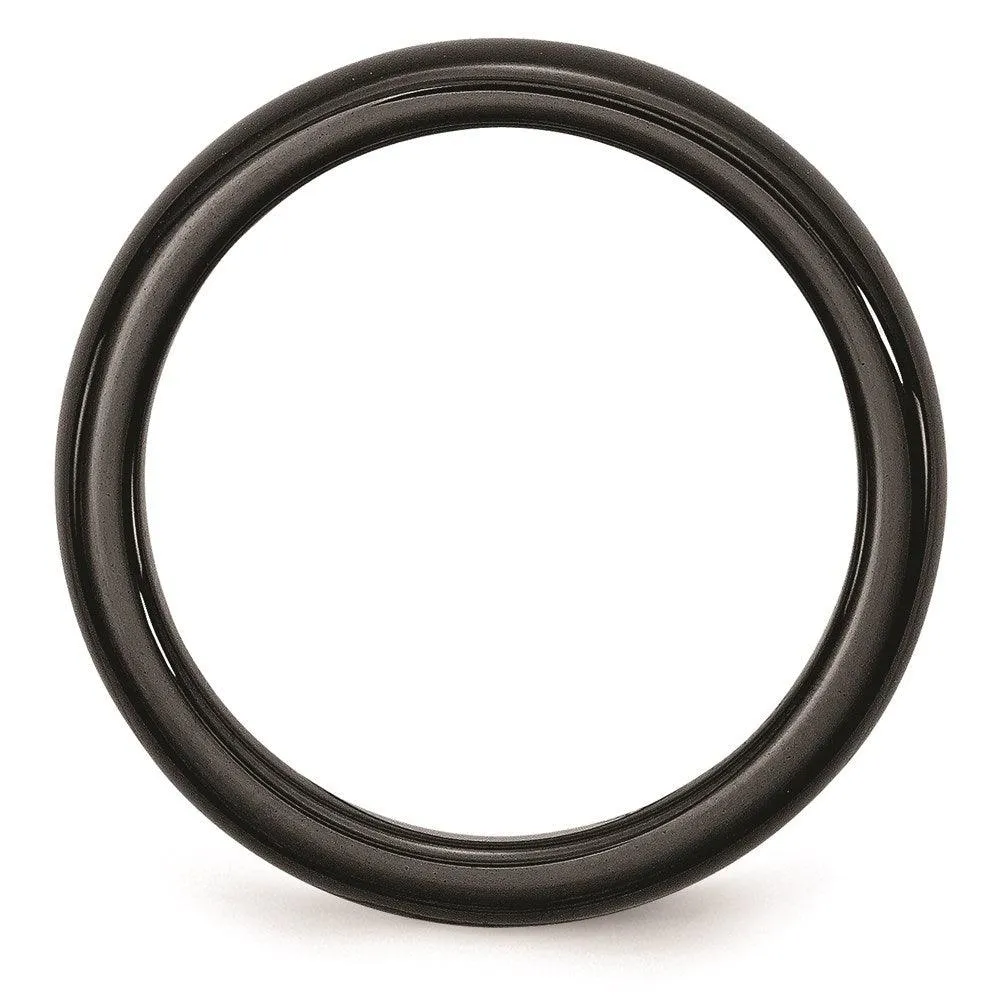 Chisel Jewelry Ceramic Black 4mm Polished Band