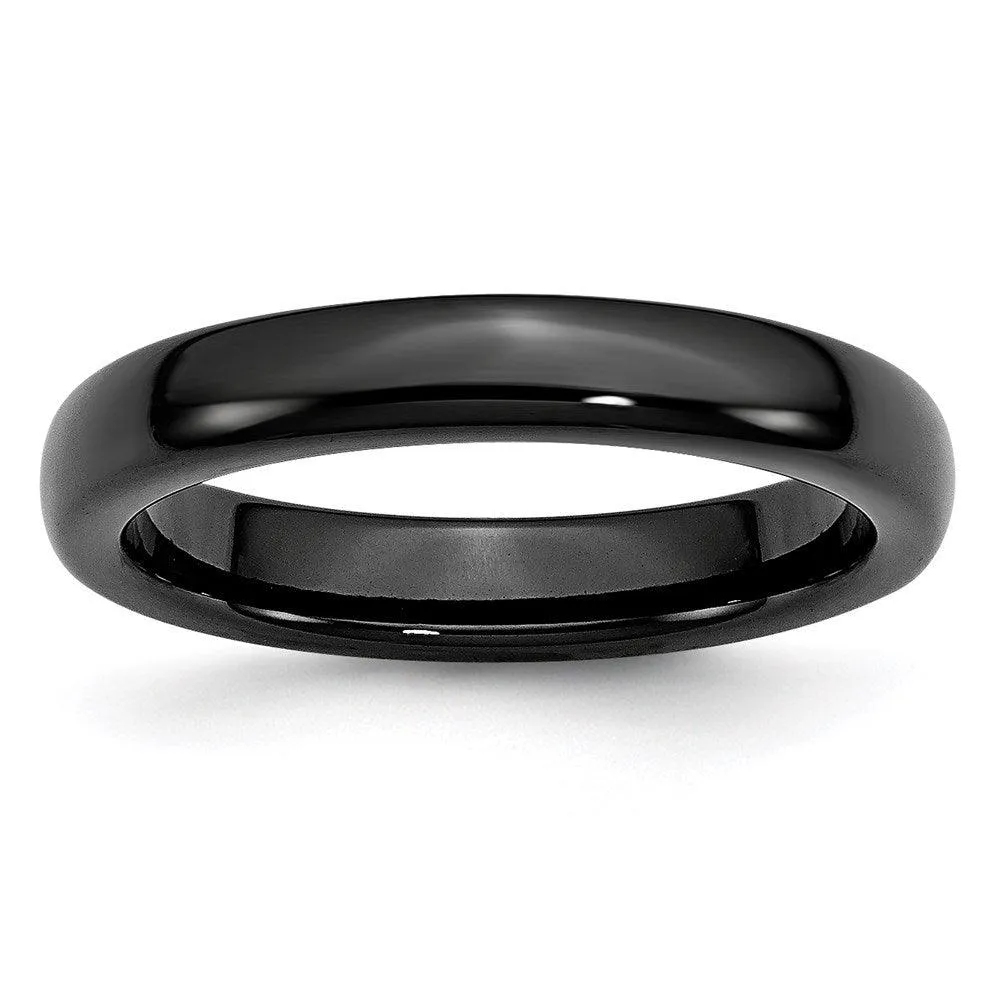 Chisel Jewelry Ceramic Black 4mm Polished Band