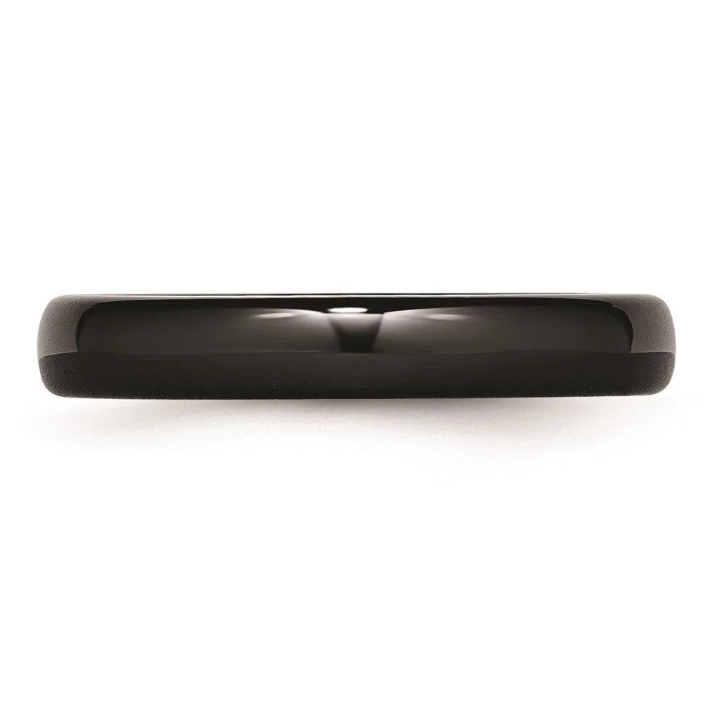 Chisel Jewelry Ceramic Black 4mm Polished Band