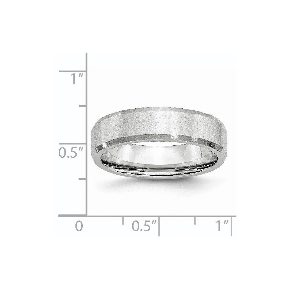Chisel Jewelry Cobalt Beveled Edge Satin 6mm Band