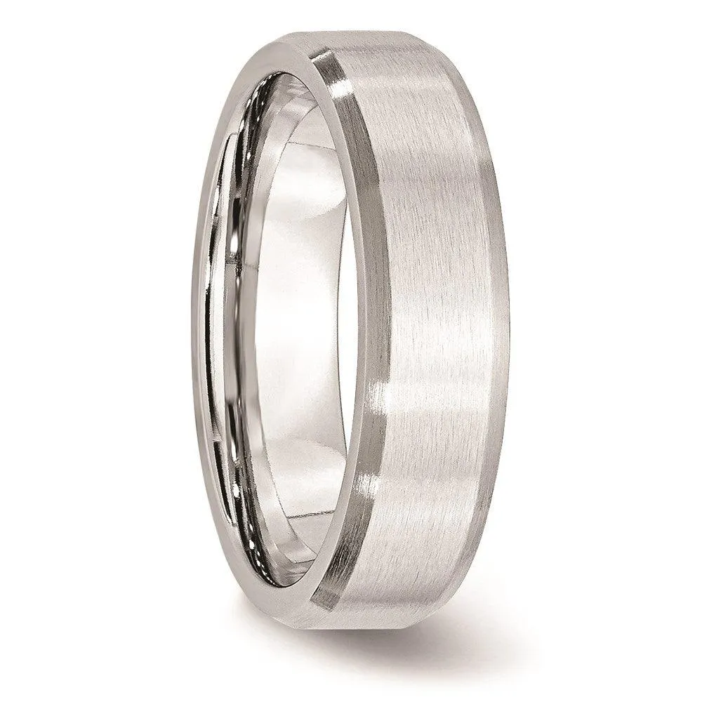 Chisel Jewelry Cobalt Beveled Edge Satin 6mm Band