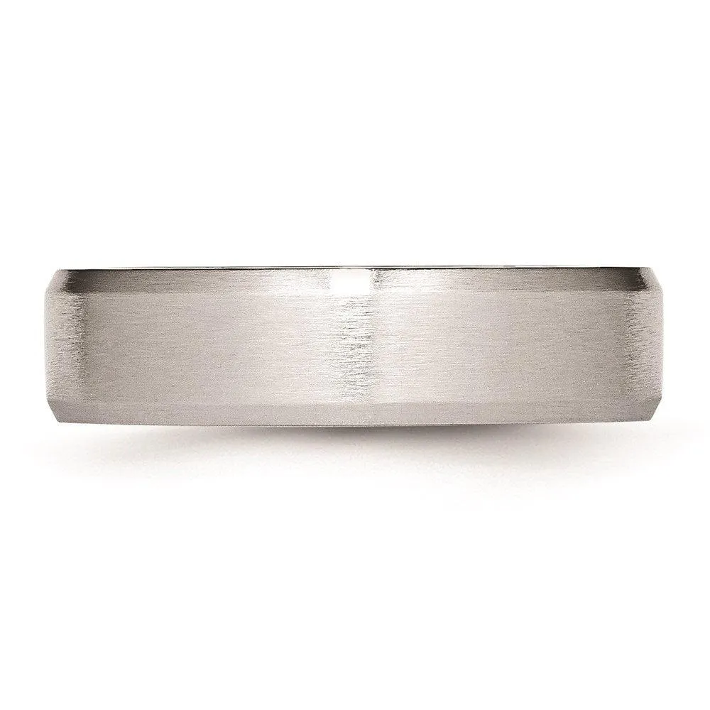 Chisel Jewelry Cobalt Beveled Edge Satin 6mm Band