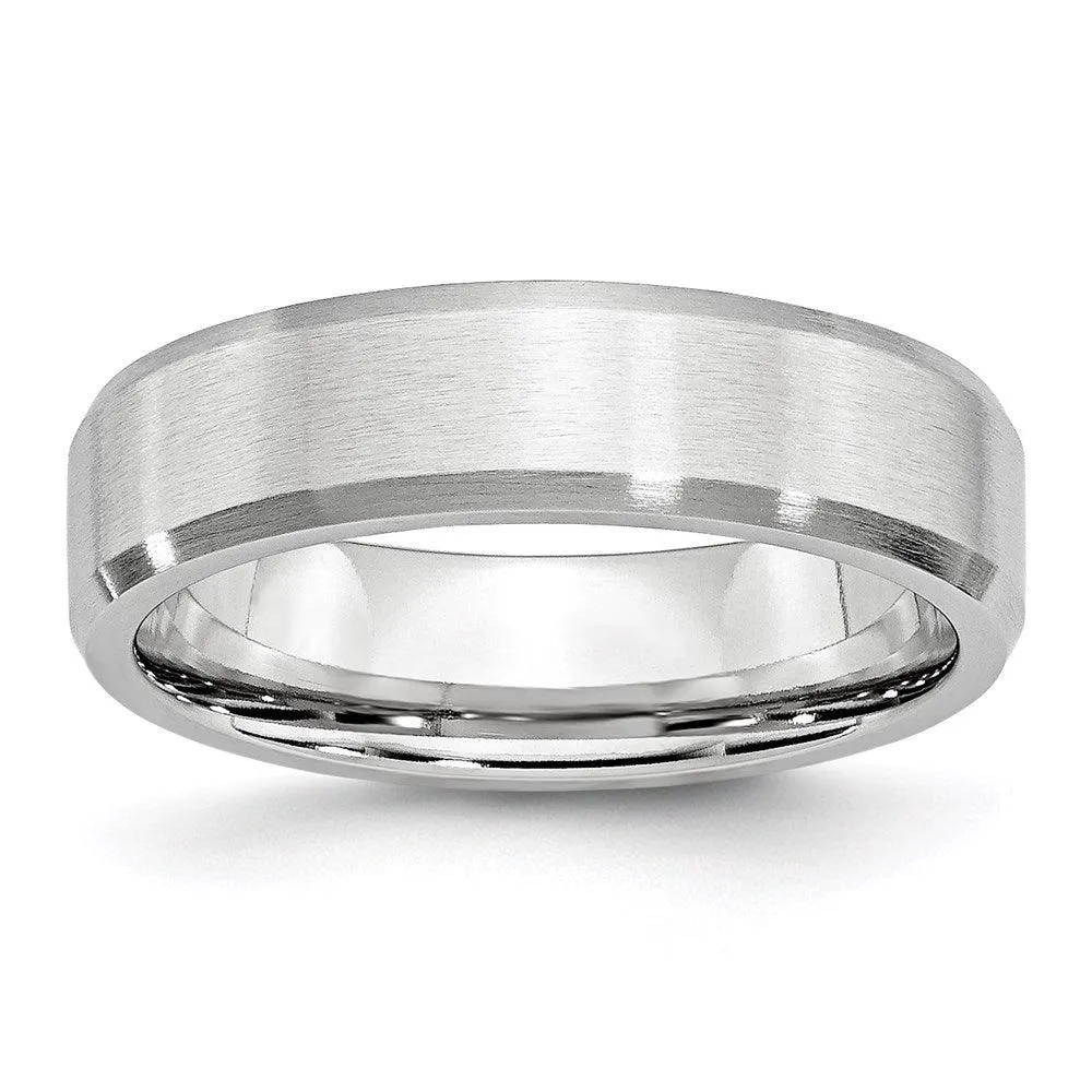Chisel Jewelry Cobalt Beveled Edge Satin 6mm Band