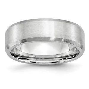 Chisel Jewelry Cobalt Beveled Edge Satin 7mm Band